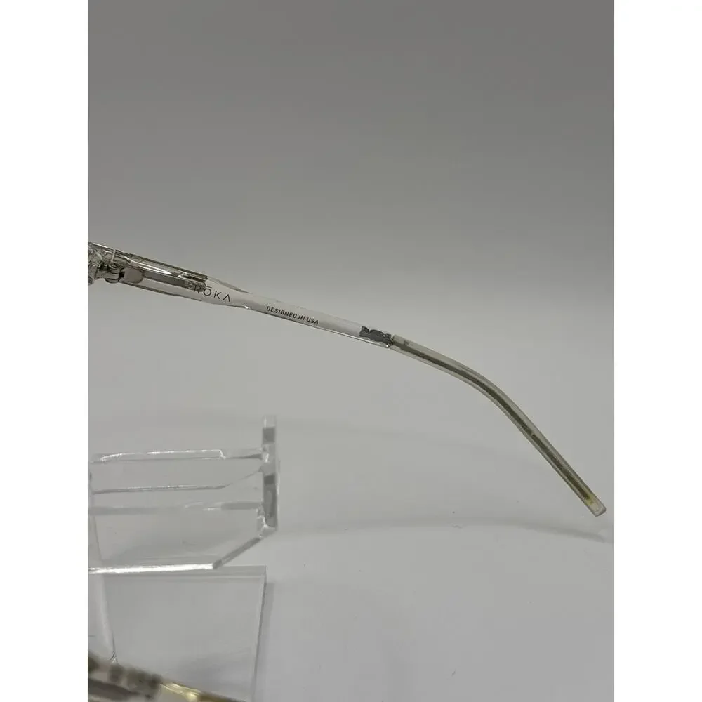 ROKA Eyeglasses E7000-0348 Clear Transparent Round Frames 48-20-135